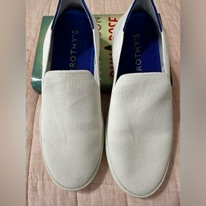 Rothy white slip on sneakers. Women’s size 8.5.  Excellent condition. easy care.